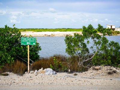 Secret Beach Sign, Ambergris Caye, Belize