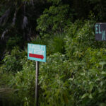 Signs for Tranquility Bay and El Norte on Ambergris Caye in Belize.