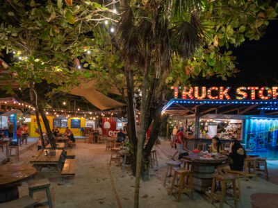 The Truck Stop, San Pedro, Belize at Night