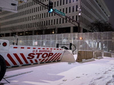 US Marshal Barricades, Warren E. Burger Federal Building, St. Paul