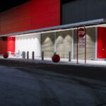 Target across from the former Third Precinct with security shutters lowered.