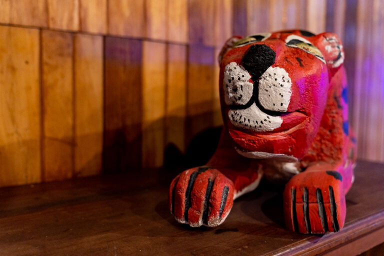 Wood Carving Tiger at Captain Morgans resort 3 A wood carving found at Captain Morgan's resort in Belize.