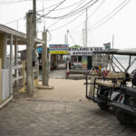 Golf Carts parked on Ambergris Caye in San Pedro Belize.