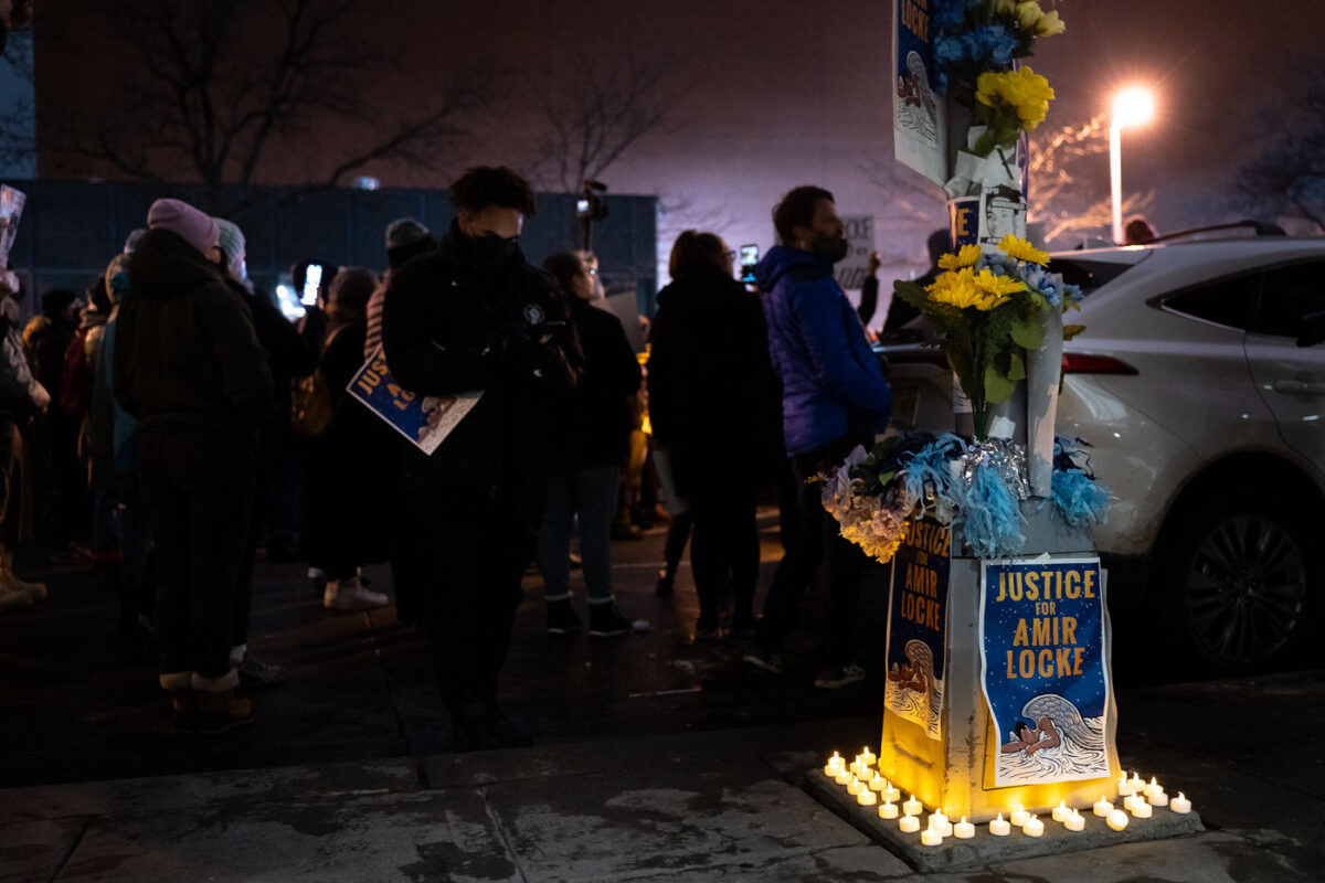 Protesters march through Downtown Minneapolis after demanding the Mayor resign following the Minneapolis Police shooting death of Amir Locke during a no-knock search warrant.