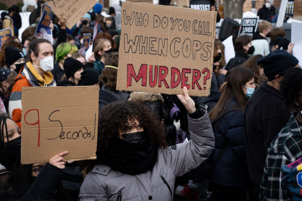 High school students from around the area walked out at noon to march to the Minnesota Governor's Mansion. They are demanding justice for Amir Locke as well as the resignation of interim Minneapolis Police Chief Amelia Huffman and Minneapolis Mayor Jacob Frey.