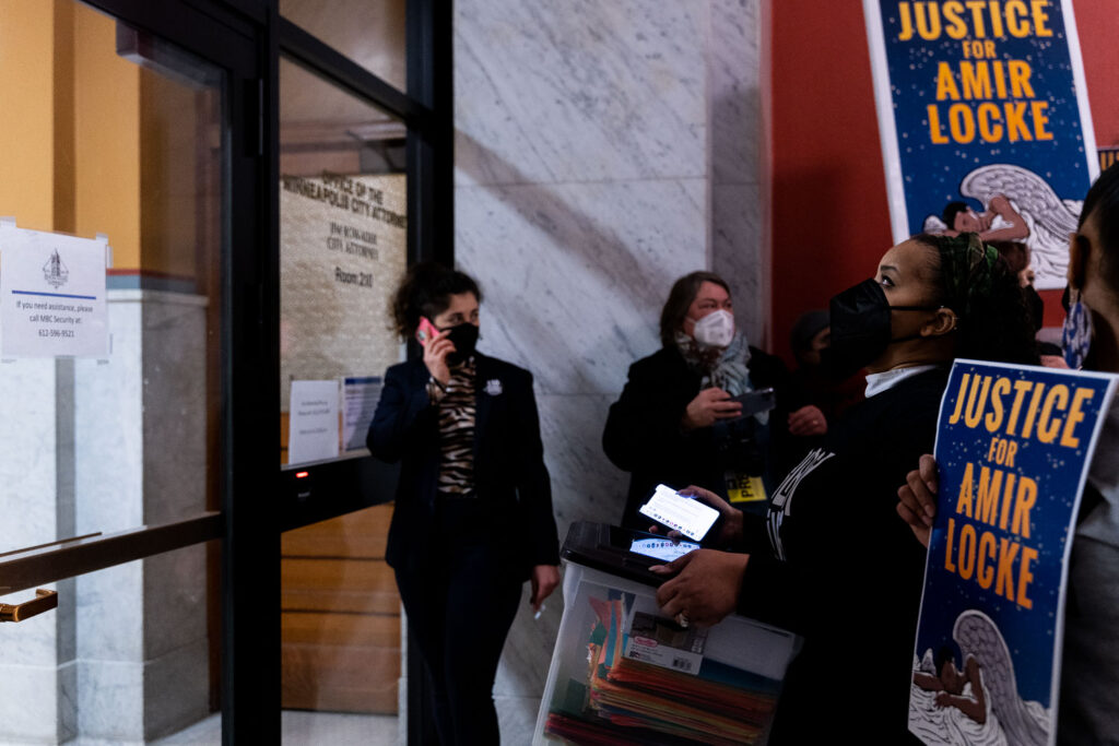 Minneapolis residents meet at City Hall to hand deliver ethics complaints against Mayor Frey to the city attorney's office. The complaints all surround the Minneapolis Police shooting death of Amir Locke on February 2, 2022. They promise many more will be coming.