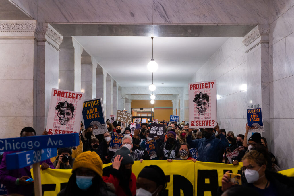 Minneapolis residents meet at City Hall to hand deliver ethics complaints against Mayor Frey to the city attorney's office. The complaints all surround the Minneapolis Police shooting death of Amir Locke on February 2, 2022. They promise many more will be coming.