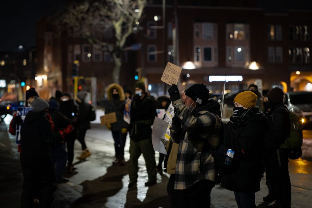 Protesters gathered outside the Minneapolis Mayor's home to listen to the youth speak. Many calling for justice for Amir Locke.