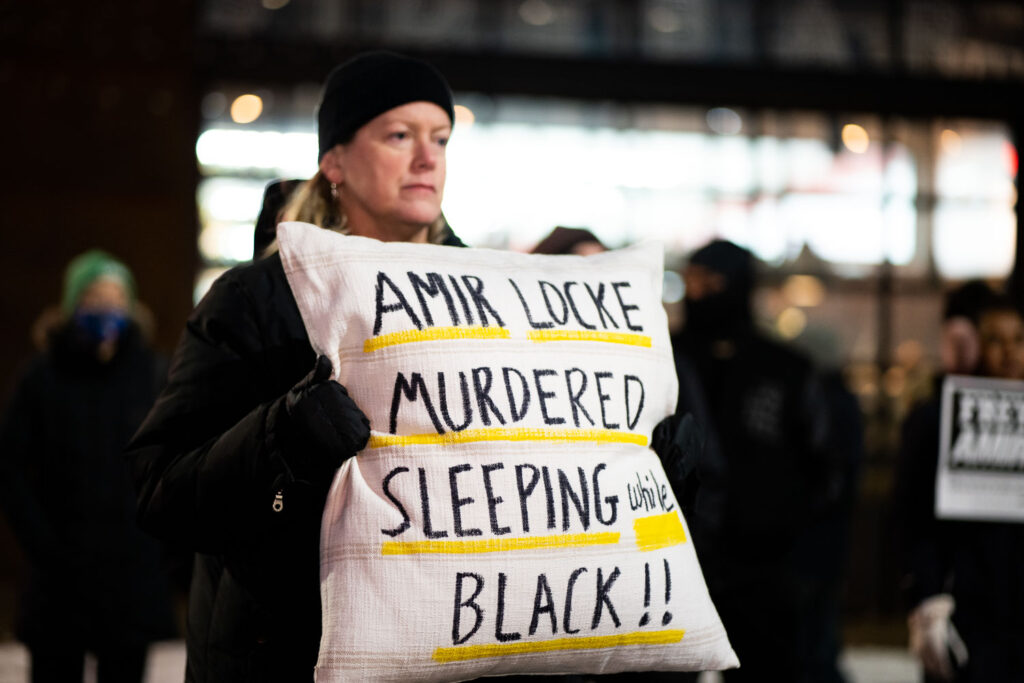 Protesters gathered outside the Minneapolis Mayor's home to listen to the youth speak. Many calling for justice for Amir Locke.