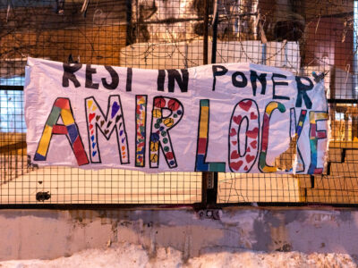 Minneapolis Police 3rd Precinct: Amir Locke Memorial Banner