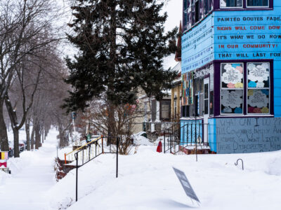 South Minneapolis Home Messages Near George Floyd Square in Winter