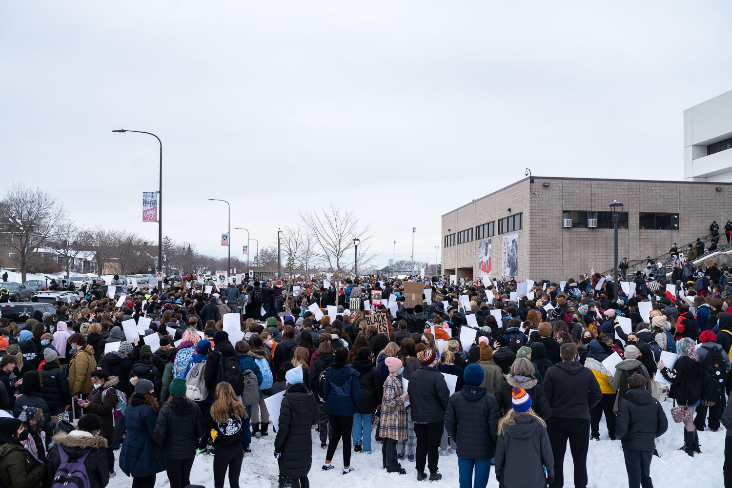 February 8, 2022 - St. Paul, Minn. -- High school students from aroudn the area march to the Minnesota Governor's Mansion demanding justice for Amir Locke.