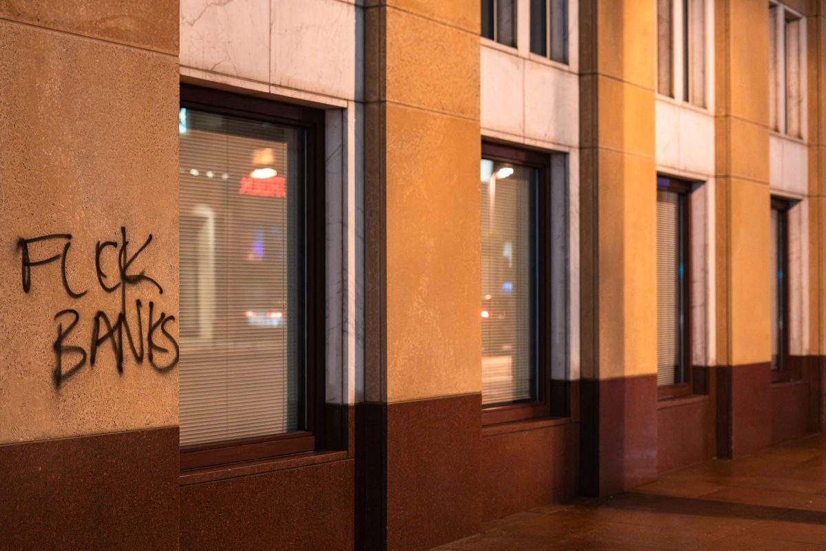 Fuck Banks Graffiti in Downtown Minneapolis