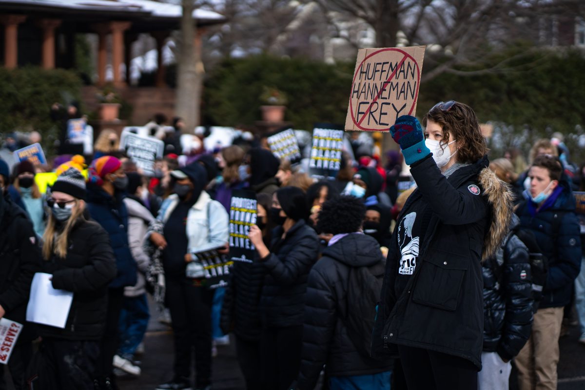 Huffman Hanneman Frey protest sign, Amir Locke Protest