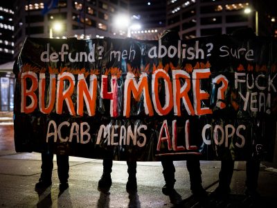 Minneapolis Protest: "Burn 4 More" and "ACAB" Banner