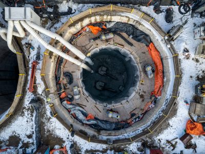Overhead View of a Shaft at the I-35W Stormwater Storage Facility