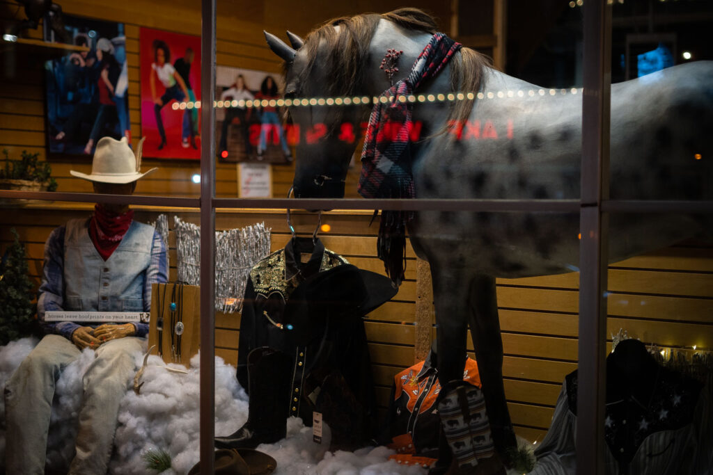 The storefront of the Schatzlein Saddle Shop on Lake Street in Minneapolis.