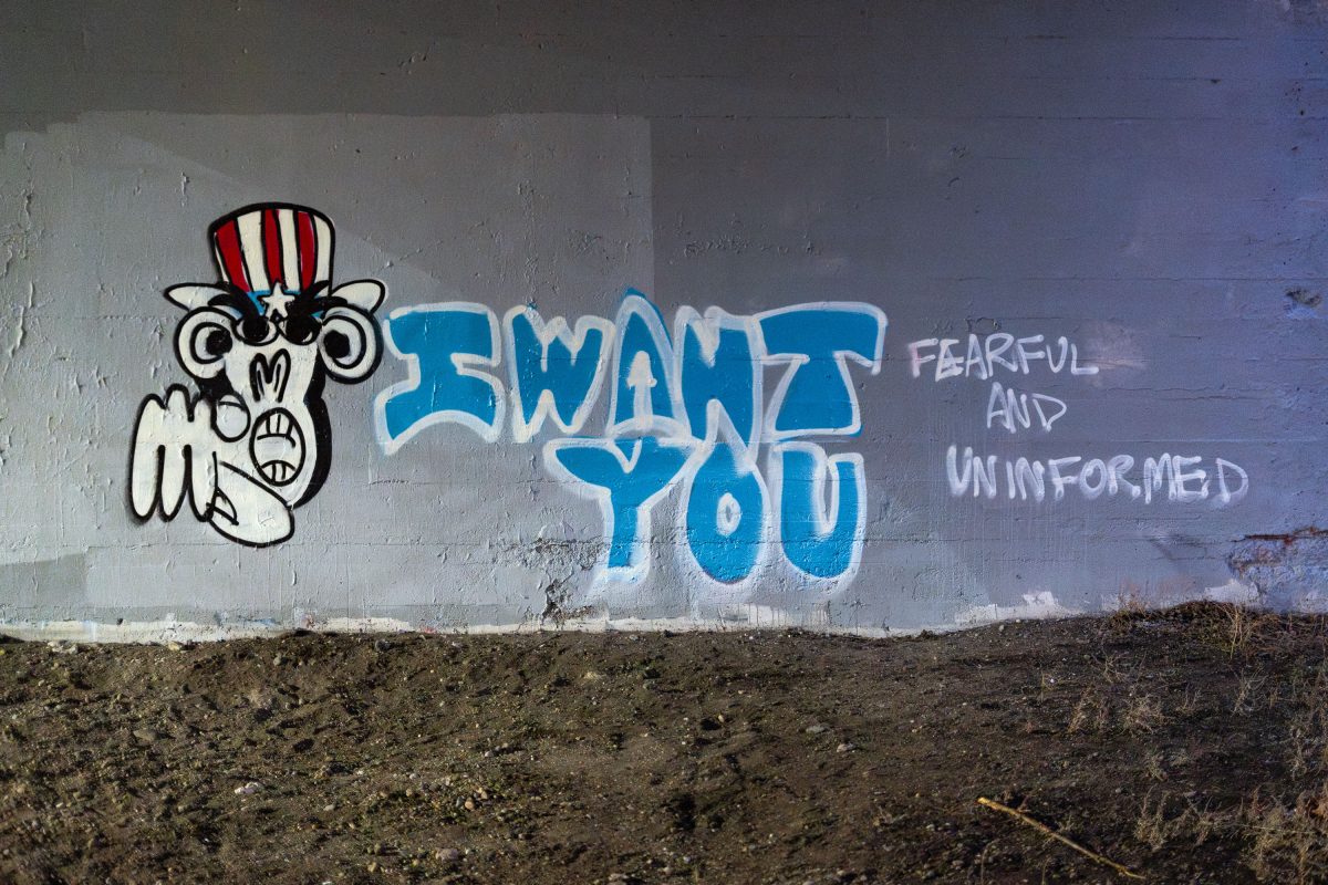 I Want You graffiti on the Minneapolis Midtown Greenway.