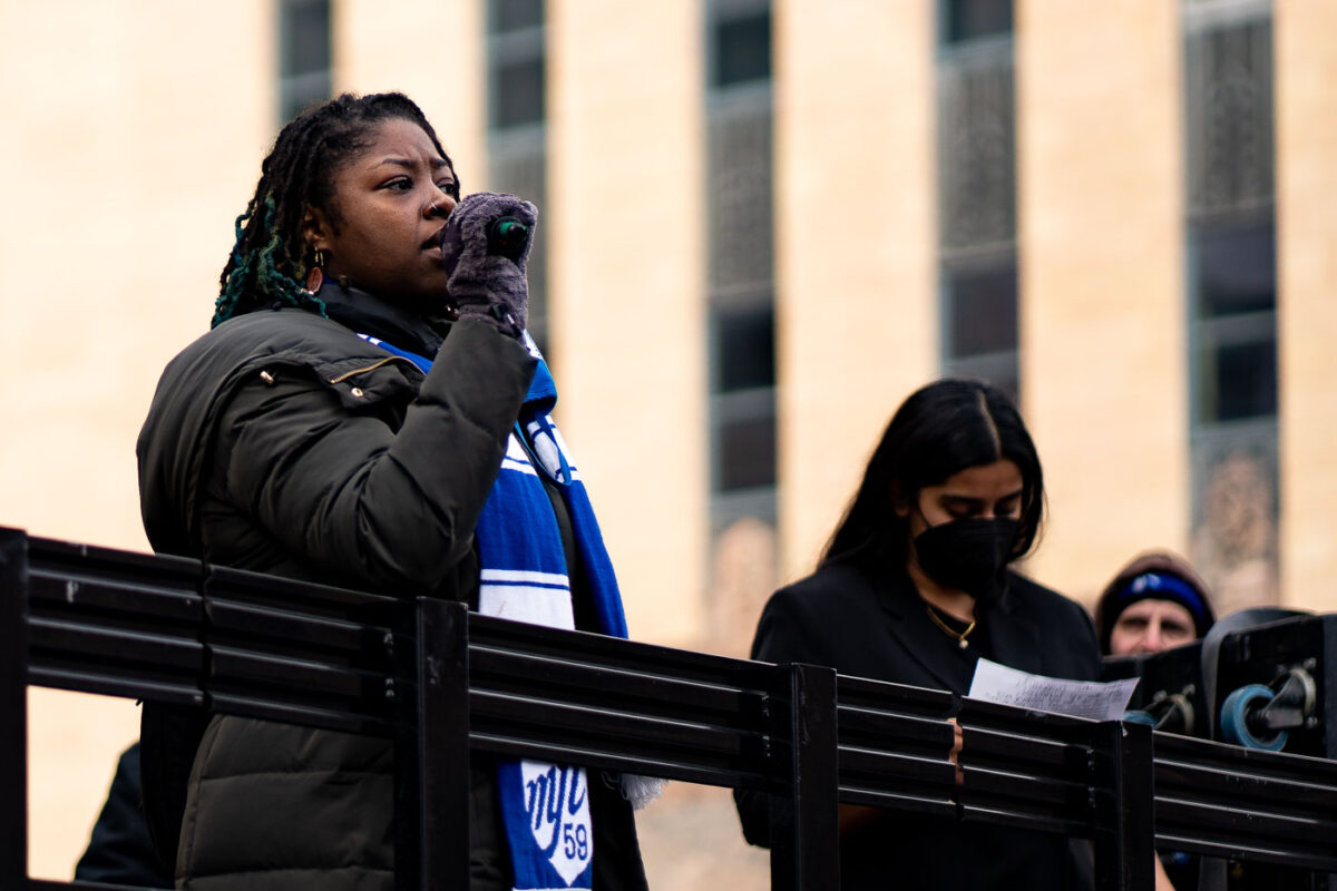 Robin Wonsley at Minneapolis Teachers Strike Protest