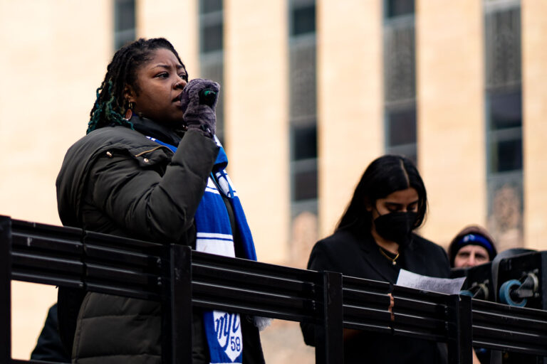Robin Wonsley at Minneapolis Teachers Strike Protest 1 Minneapolis City Council Member Robin Wonsley speaks at a protest in support of the Minneapolis Public Schools (MPS) teachers strike. The strike, which began in March 2023, involved thousands of educators and support staff demanding improved compensation, working conditions, and student resources. This action highlighted ongoing labor disputes within the district and broader challenges facing public education.