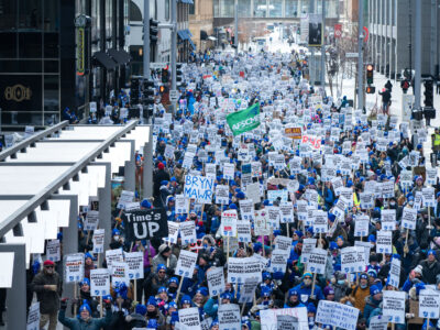 Minneapolis Teachers Strike March on Nicollet Mall