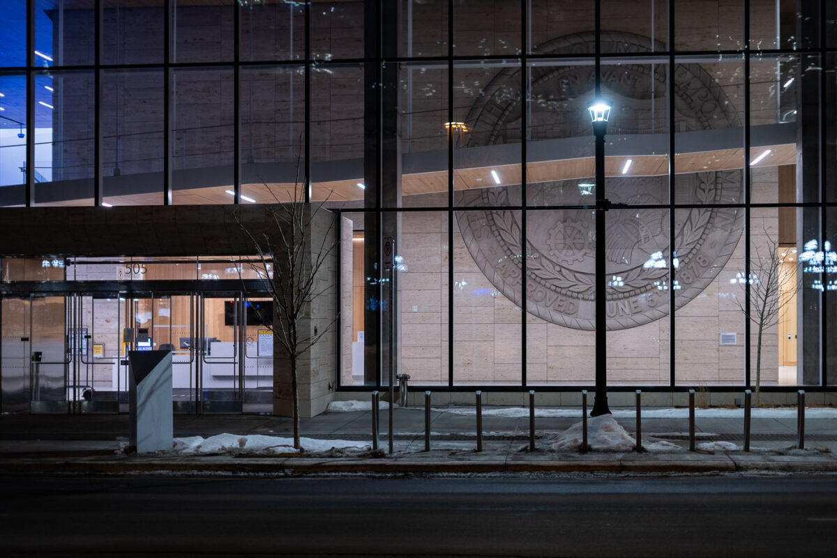 Minneapolis Public Service Center at 505 Downtown at Night