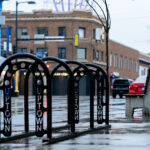 Bike racks in Uptown Minneapolis.