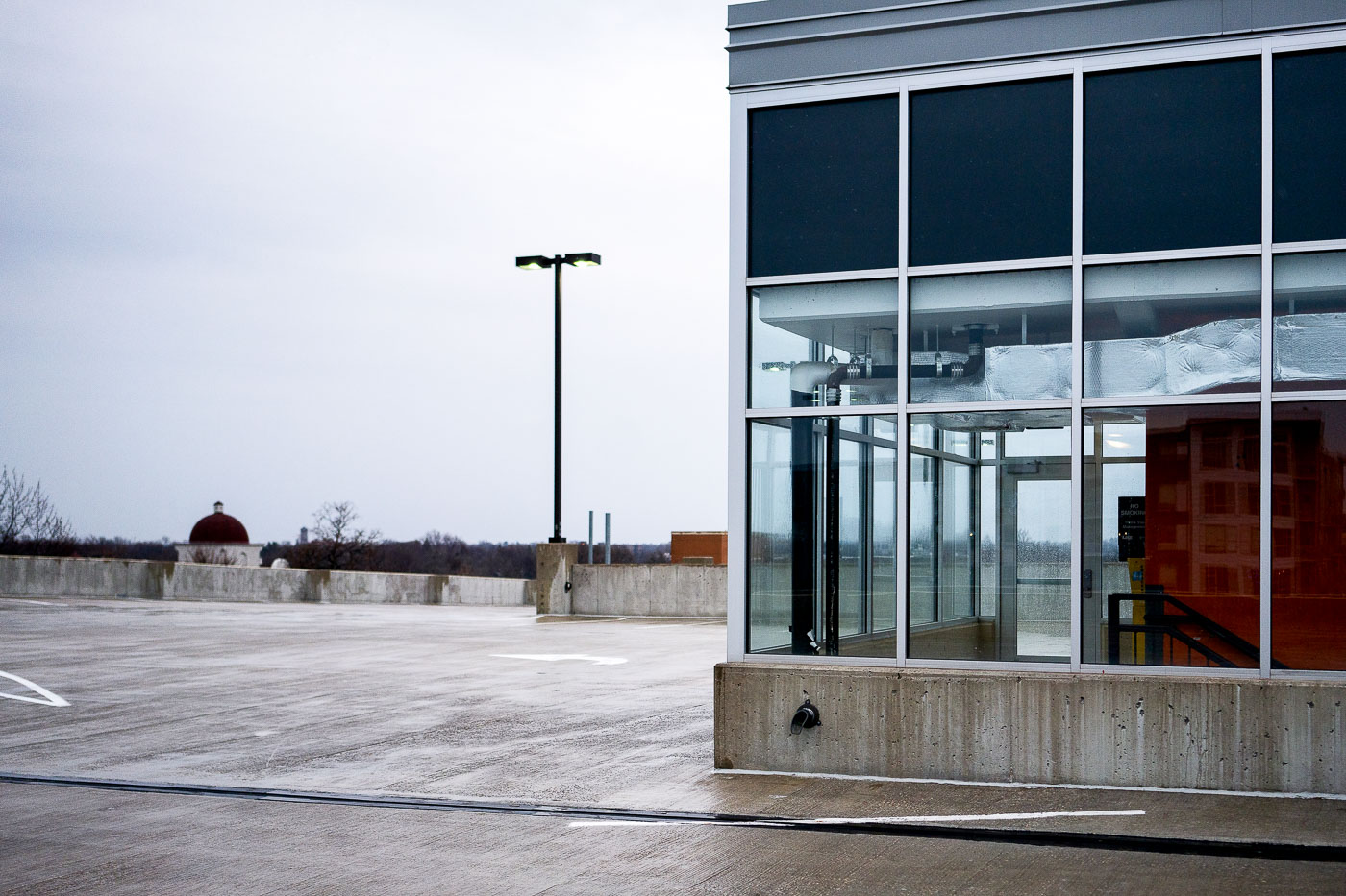 Buffed grafifti at top of Seven Points parking ramp