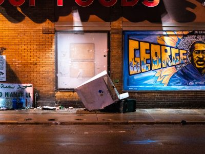 Cup Foods George Floyd Mural Damaged by Vehicle Crash