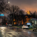 1st Ave. S in Minneapolis on a rainy night.