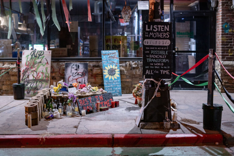 Imez Wright Memorial outside the door of Cup Foods 1 A memorial for Imez Wright who was fatally shot on March 6, 2021.