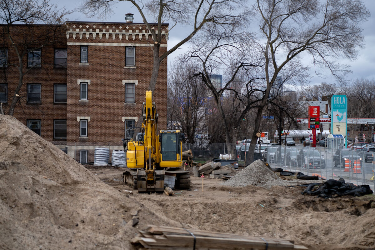 A new housing development begins on the site of the burned O'Reilly Auto Parts store.