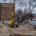 A new housing development begins on the site of the burned O'Reilly Auto Parts store.