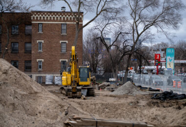 A new housing development begins on the site of the burned O'Reilly Auto Parts store.