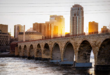 The Stone Arch Bridge in downtown Minneapolis.