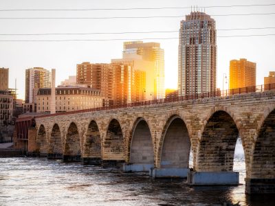 Stone Arch Bridge at Sunset, Minneapolis