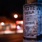 A "Vote Sheila" mayor flyer hanging in South Minneapolis.
