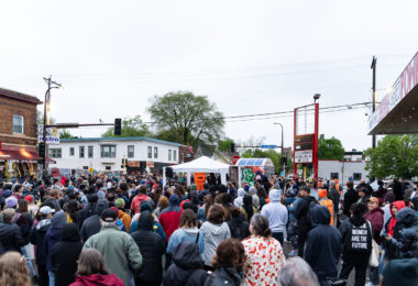 Crowd gathers at George Floyd Square on the 2 year anniversary of the murder of George Floyd.