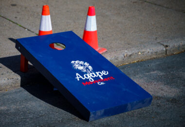 The game bags with Agape Movement Co. marked on it.