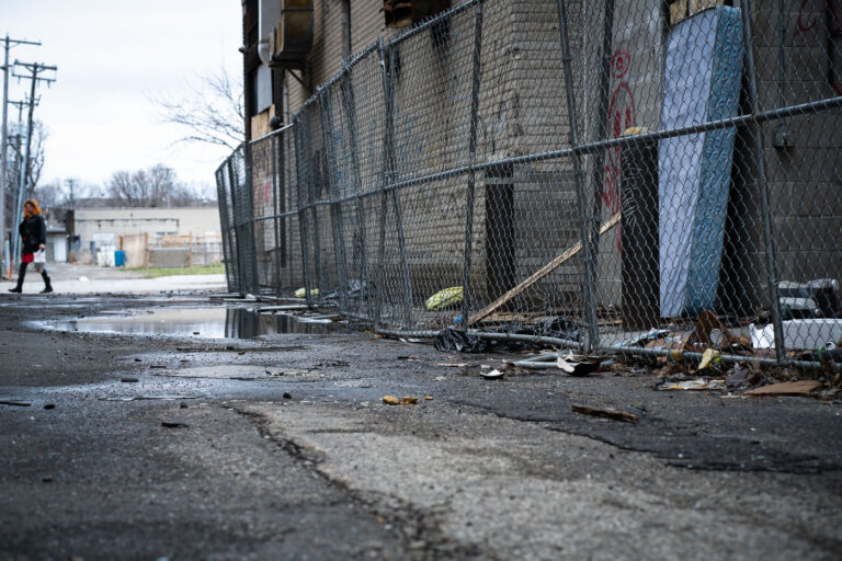 Coliseum Building alley in May 2022 2 The alley next to the fire damaged Coliseum Building. The building was burned during days of protests following the May 25th, 2020 death of George Floyd.