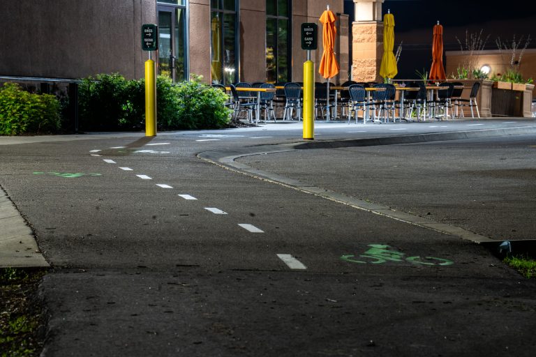 Bike Path in Lake Street Parking Lot in Minneapolis 3 Bike Path in Lake Street Parking Lot in Minneapolis