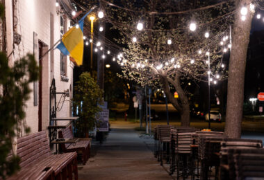 Chairs outside a restaurant in Uptown Minneapolis.