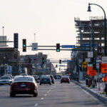 Traffic on Lake Street in Minneapolis on May 10, 2022.