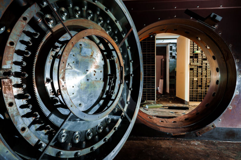 Inside a US Bank Money Vault 3 Vault inside a fire damaged US Bank vault. The bank was destroyed during riots following the May 25, 2020 murder of George Floyd by Minneapolis police officer Derek Chauvin.
