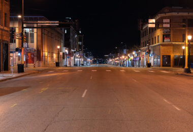 Lake Street and Hennepin Avenue in Uptown Minneapolis in May 2022