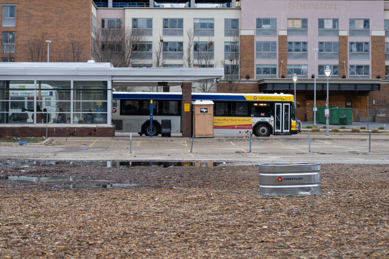 Metro Transit bus at Chicago Lake Transit Center 1 The Chicago Lake Transit Center in South Minneapolis.
