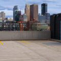 Minneapolis Skyline as seen from a parking garage on 10th Street in the North Loop, Downtown Minneapolis.