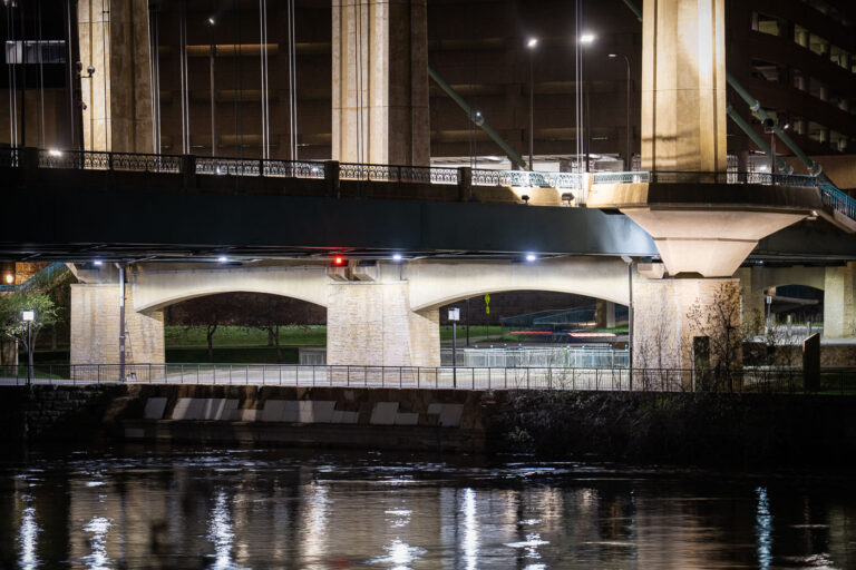 Mississippi River Under the Hennepin Ave Bridge 4 The Mississippi River and the Hennepin Avenue Bridge in Downtown Minneapolis.
