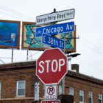 On the 2 year anniversary of George Floyd's murder and a couple weeks after the commemorative street name was changed to George Perry Floyd Square, a sign was revealed.