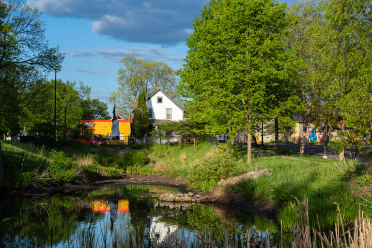 Pond at George Floyd Square May 2022 4 Pond near George Floyd Square and Say Their Names Cemetery. The area has been a place of protest since the May 25, 2020 murder of George Floyd.